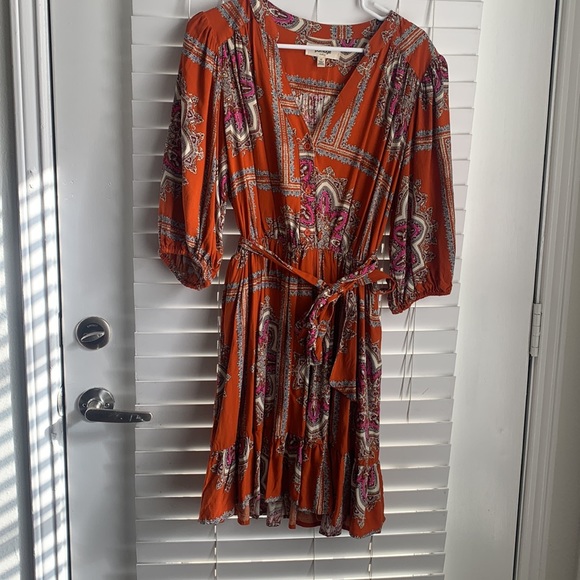 Porridge for Anthropologie Isabel mini dress.Medium Color Dark orange multi - Picture 6 of 10